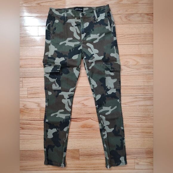 Black Orchid skinny cargo camo jeans stretchy 25 - Picture 6 of 13